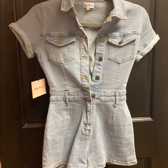 Superdown Amber Denim Romper - Picture 4 of 5